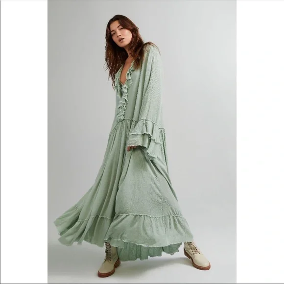 Seraphina Maxi Dress by Free People in Green, Size: M